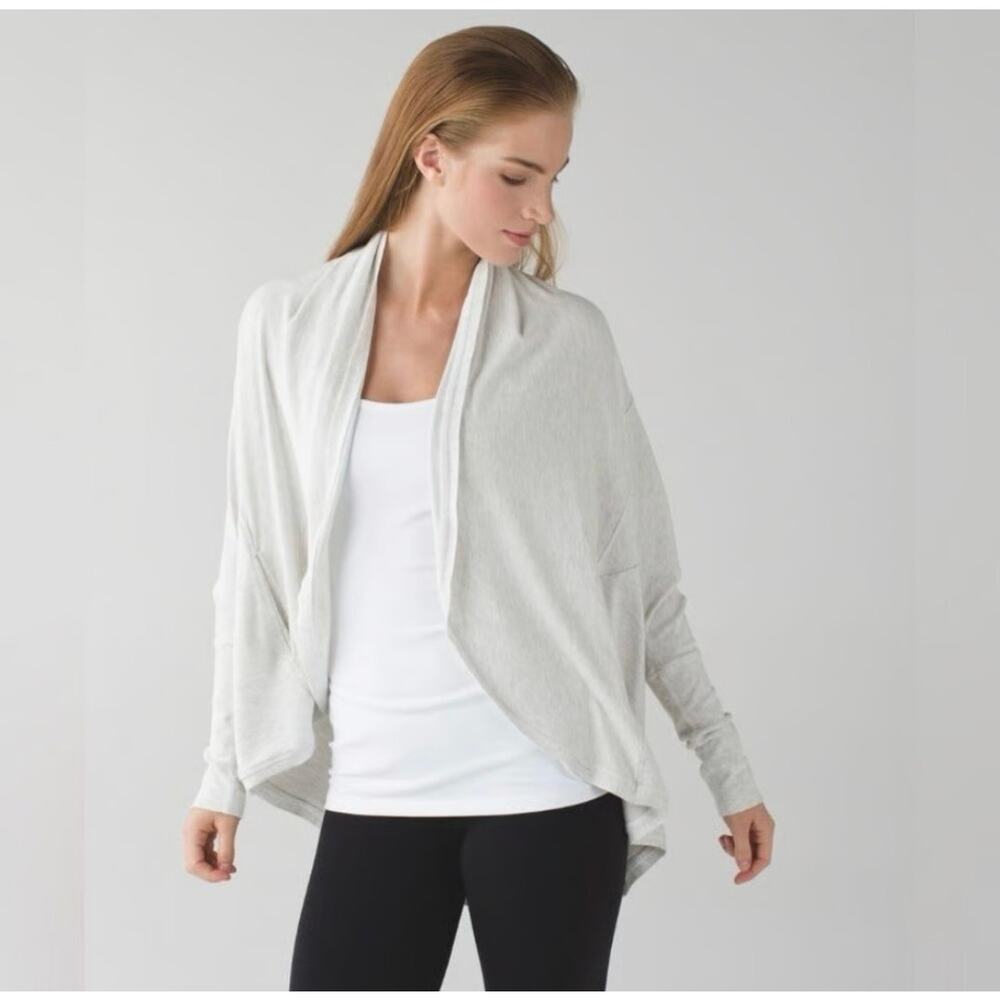 Lululemon, Cocoon Wrap, Heathered Gray, Modal Blend, Lounge Cardigan Yoga